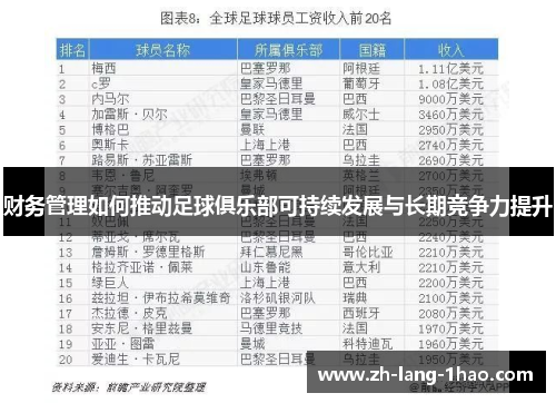 财务管理如何推动足球俱乐部可持续发展与长期竞争力提升